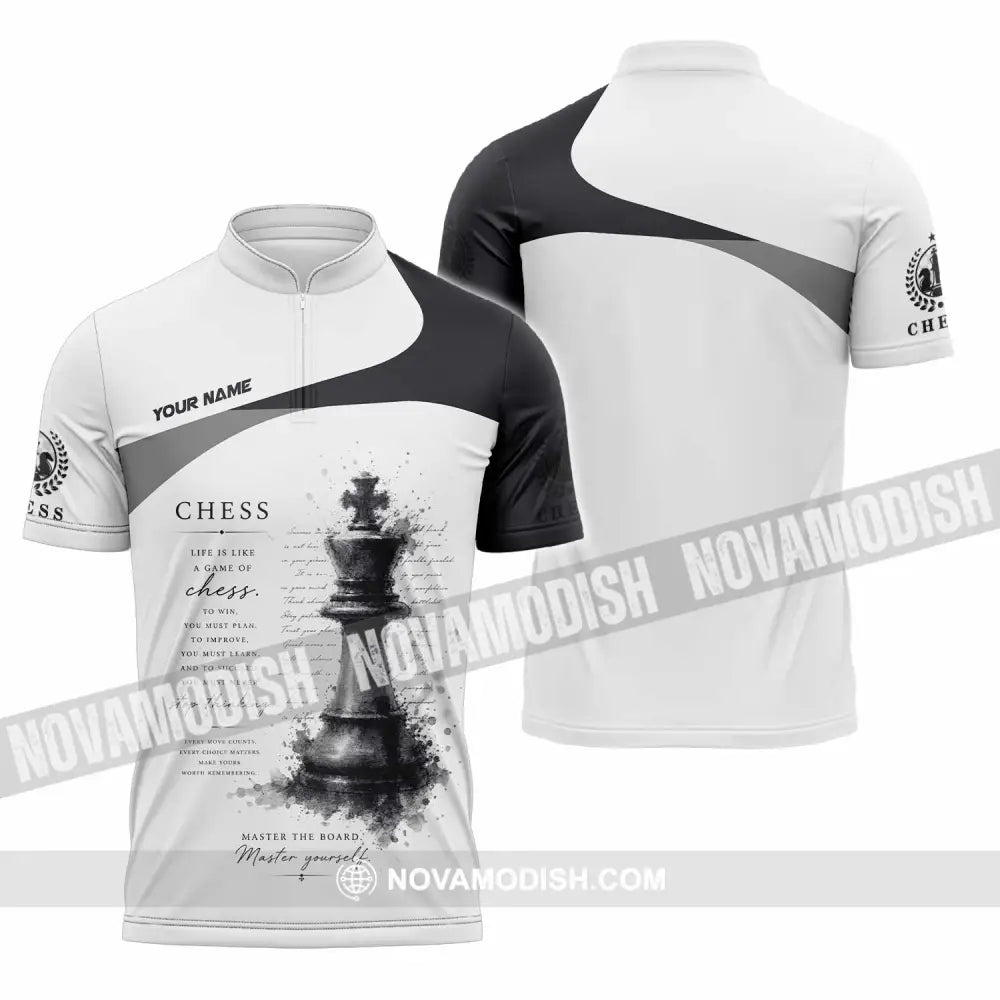 Unisex Shirt - Custom Chess Shirt - Zipper Polo Shirt / S - T-shirt