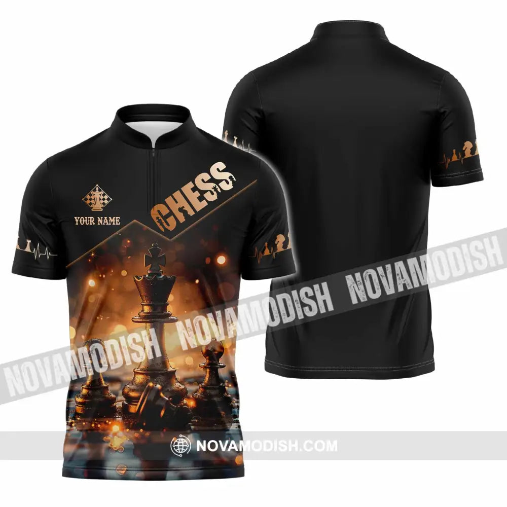 Unisex Shirt - Custom Chess Shirt Zipper Polo Shirt / S T-shirt