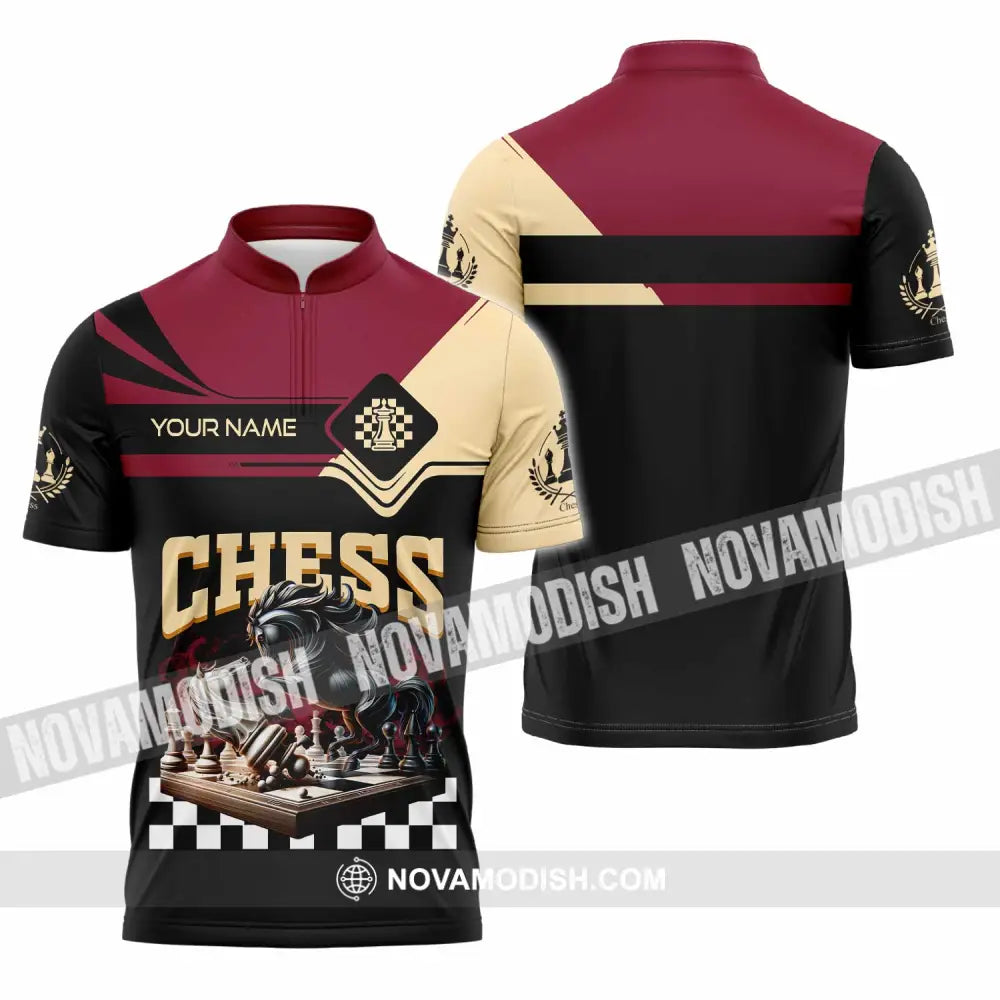 Unisex Shirt - Custom Chess Shirt Zipper Polo Shirt / S T-shirt