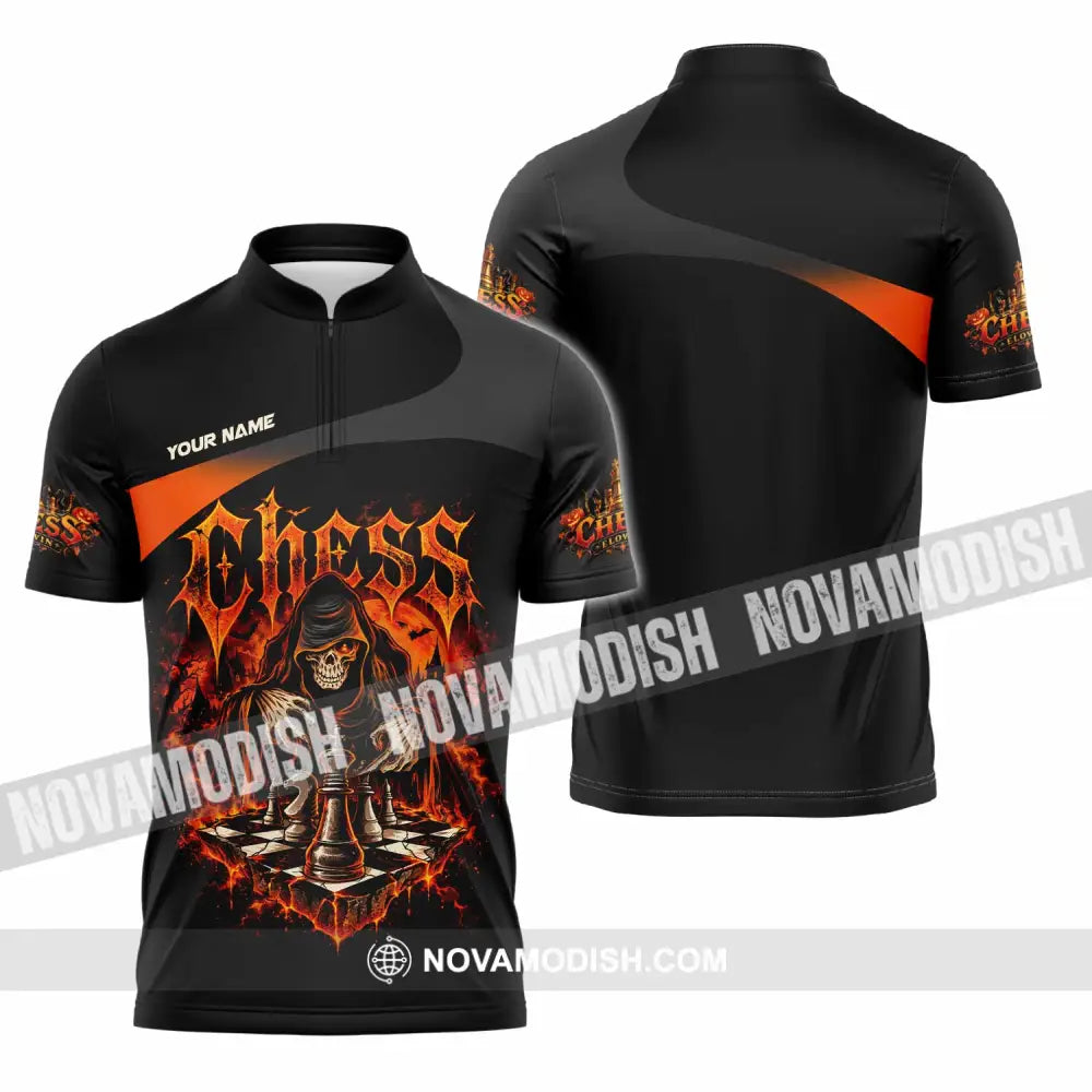 Unisex Shirt - Custom Chess Shirt - Zipper Polo Shirt / S - T-shirt