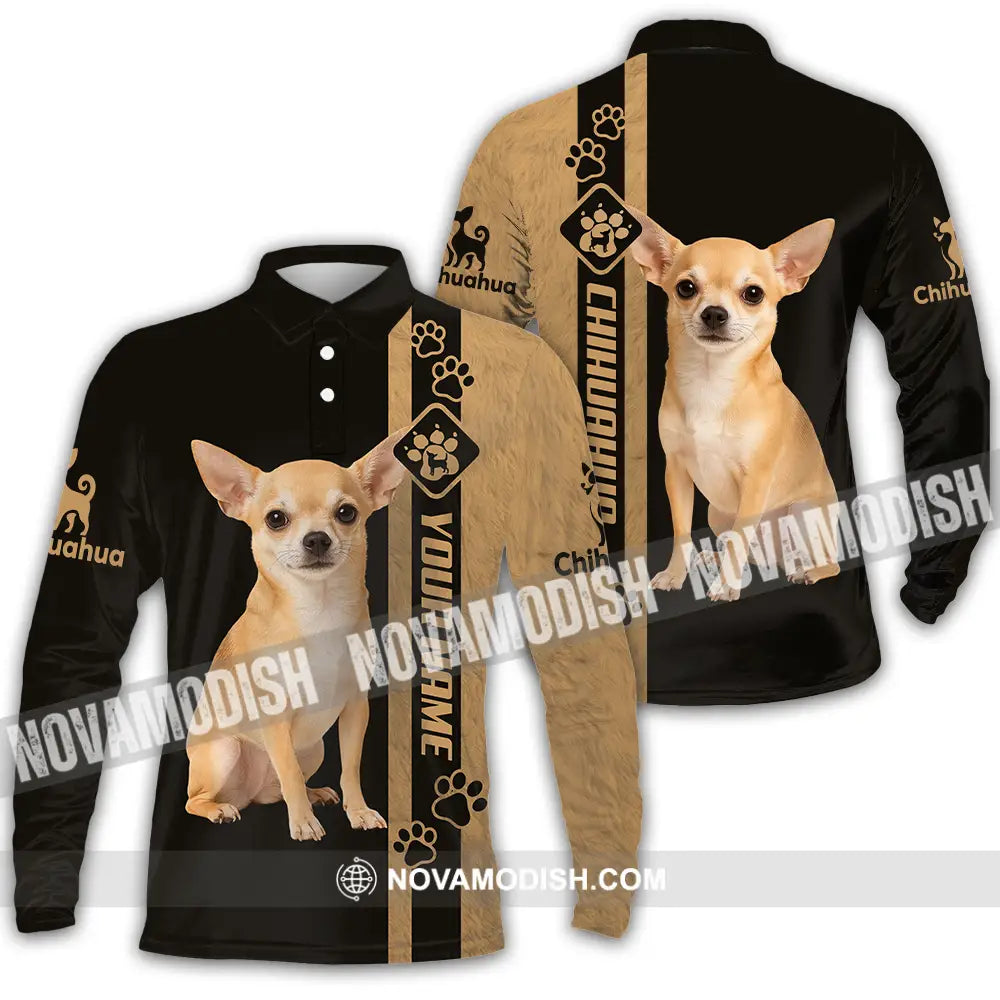 Unisex Shirt - Custom Chihuahua Shirt Long Sleeve Polo / S T-shirt