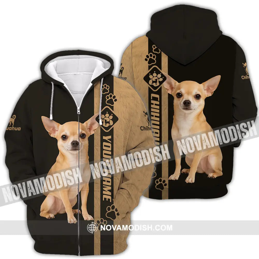 Unisex Shirt - Custom Chihuahua Shirt Zipper Hoodie / S T-shirt