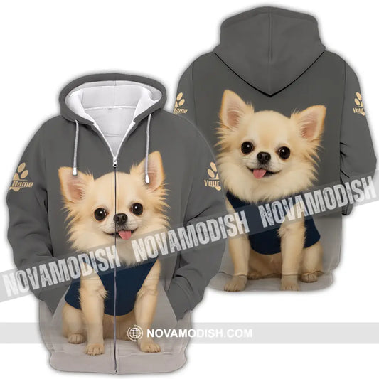 Unisex Shirt - Custom Chihuahua Shirt Zipper Hoodie / S T-shirt