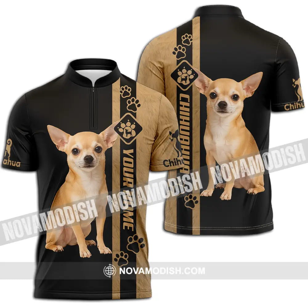 Unisex Shirt - Custom Chihuahua Shirt Zipper Polo Shirt / S T-shirt