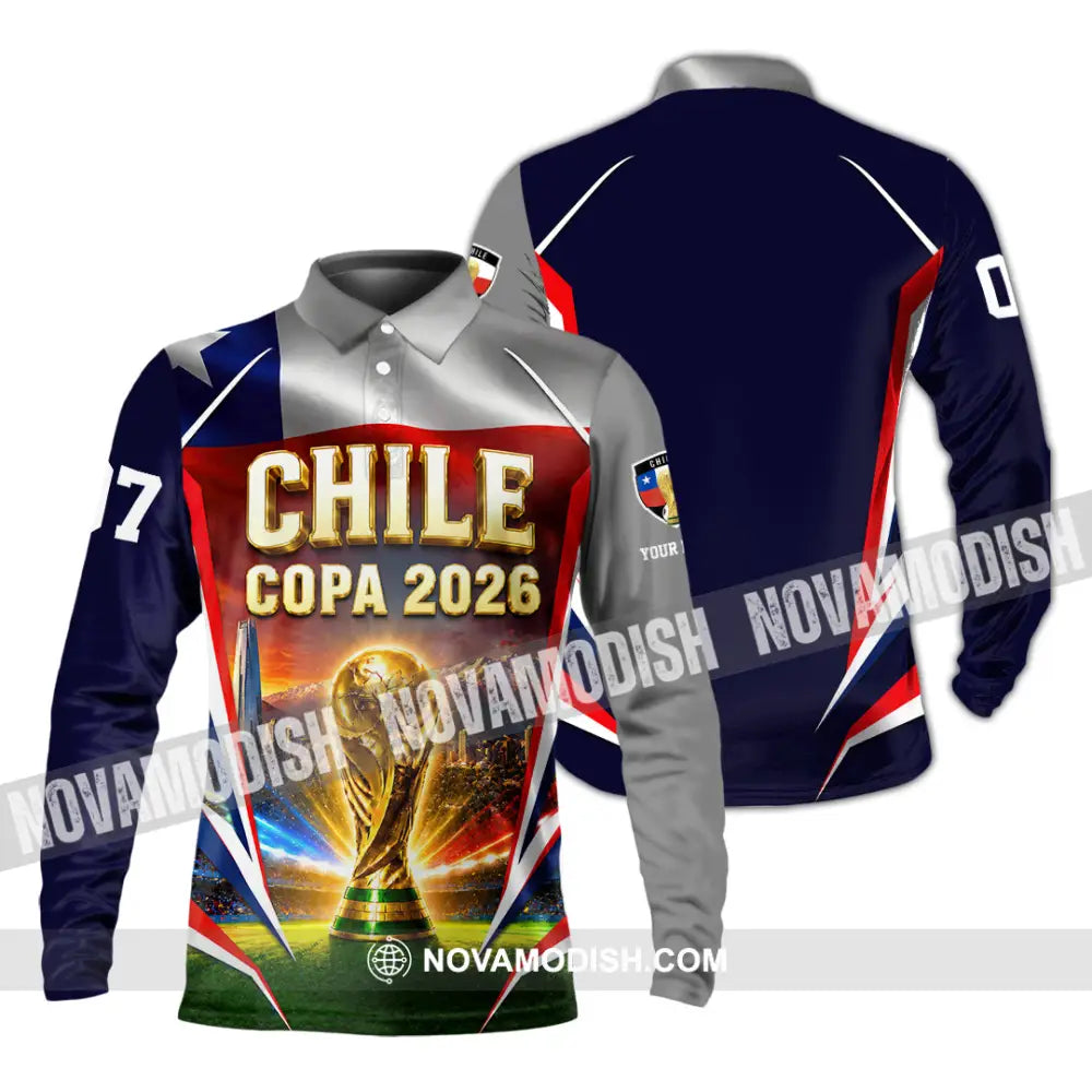 Unisex Shirt - Custom Chile Copa 2026 Shirt - Long Sleeve Polo / S - T-shirt