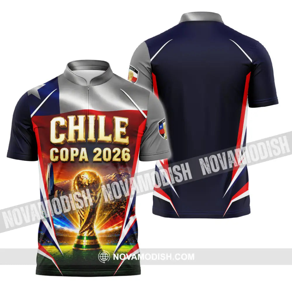 Unisex Shirt - Custom Chile Copa 2026 Shirt - Zipper Polo Shirt / S - T-shirt