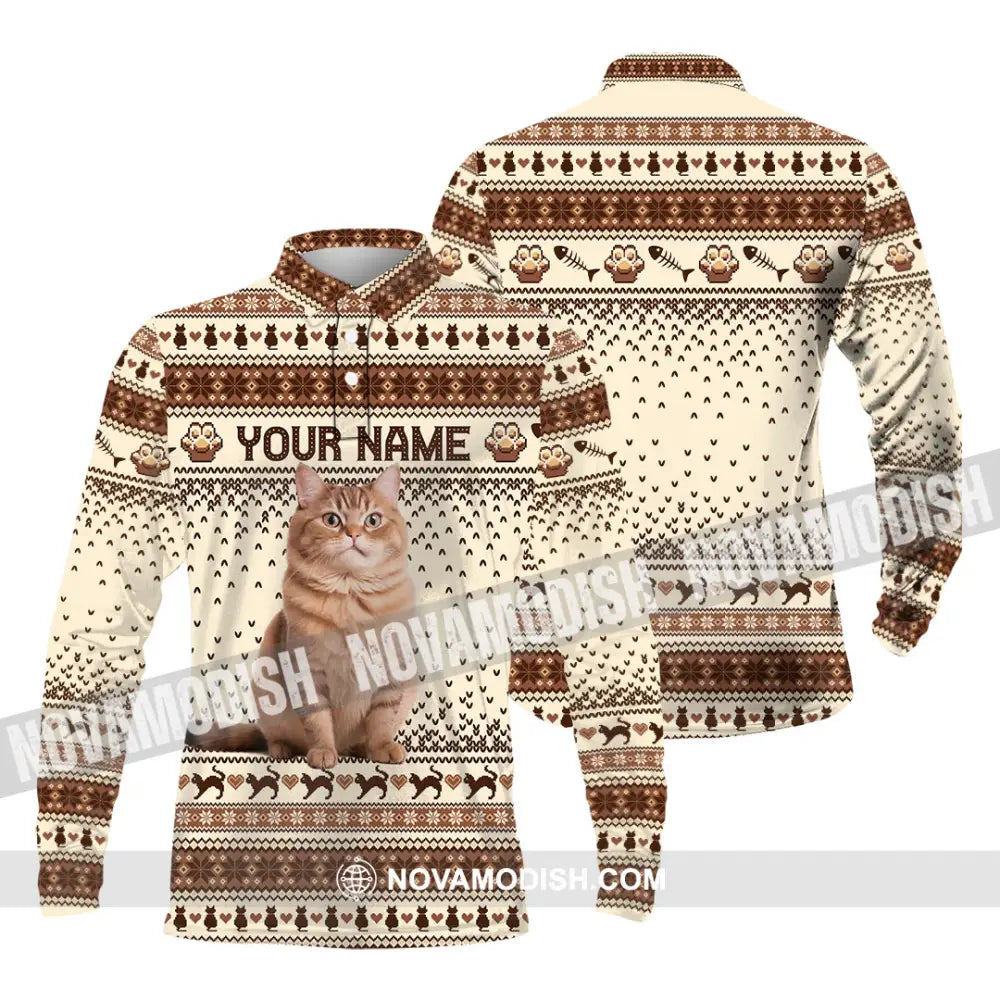 Unisex Shirt - Custom Christmas Pet 3D Shirt Long Sleeve Polo / S T-shirt