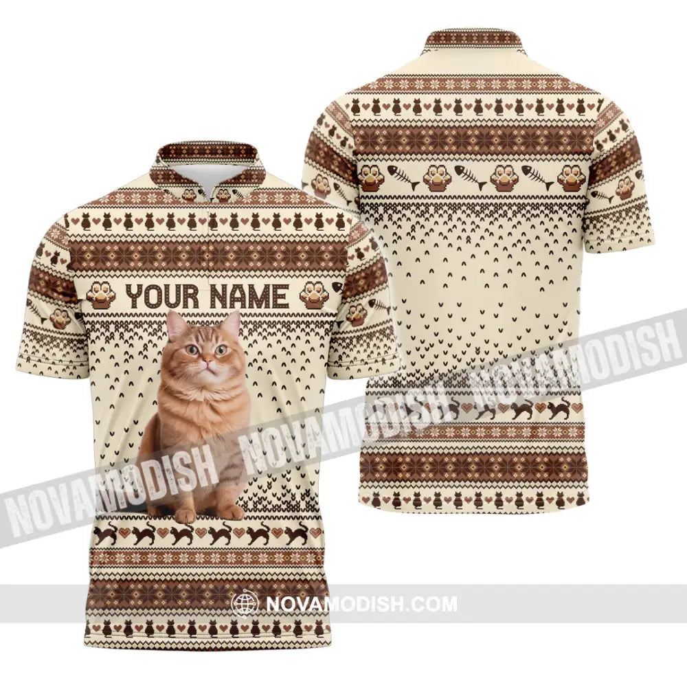 Unisex Shirt - Custom Christmas Pet 3D Shirt Zipper Polo Shirt / S T-shirt