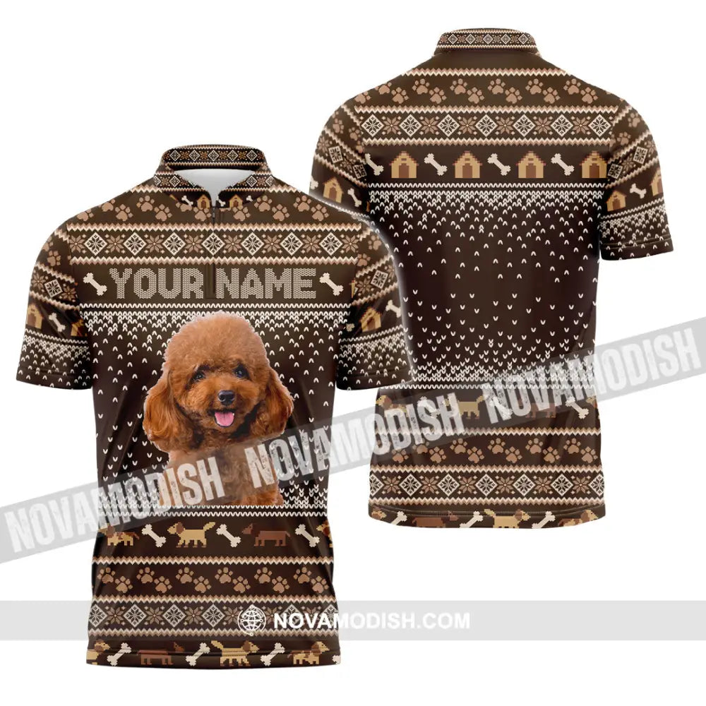 Unisex Shirt - Custom Christmas Pet 3D Shirt Zipper Polo Shirt / S T-shirt
