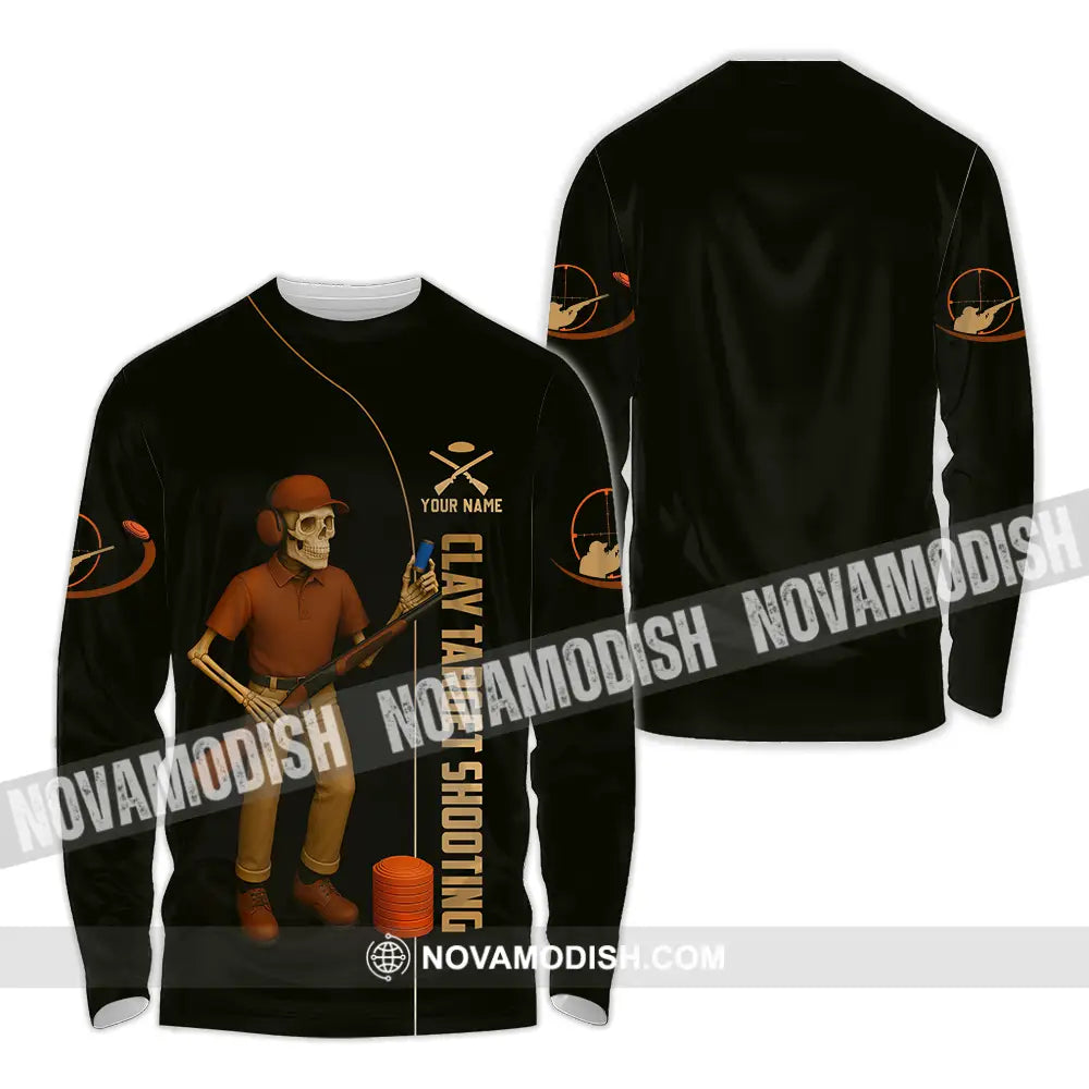 Unisex Shirt - Custom Clay Target Shooting Shirt Long Sleeve Shirt / S T-shirt
