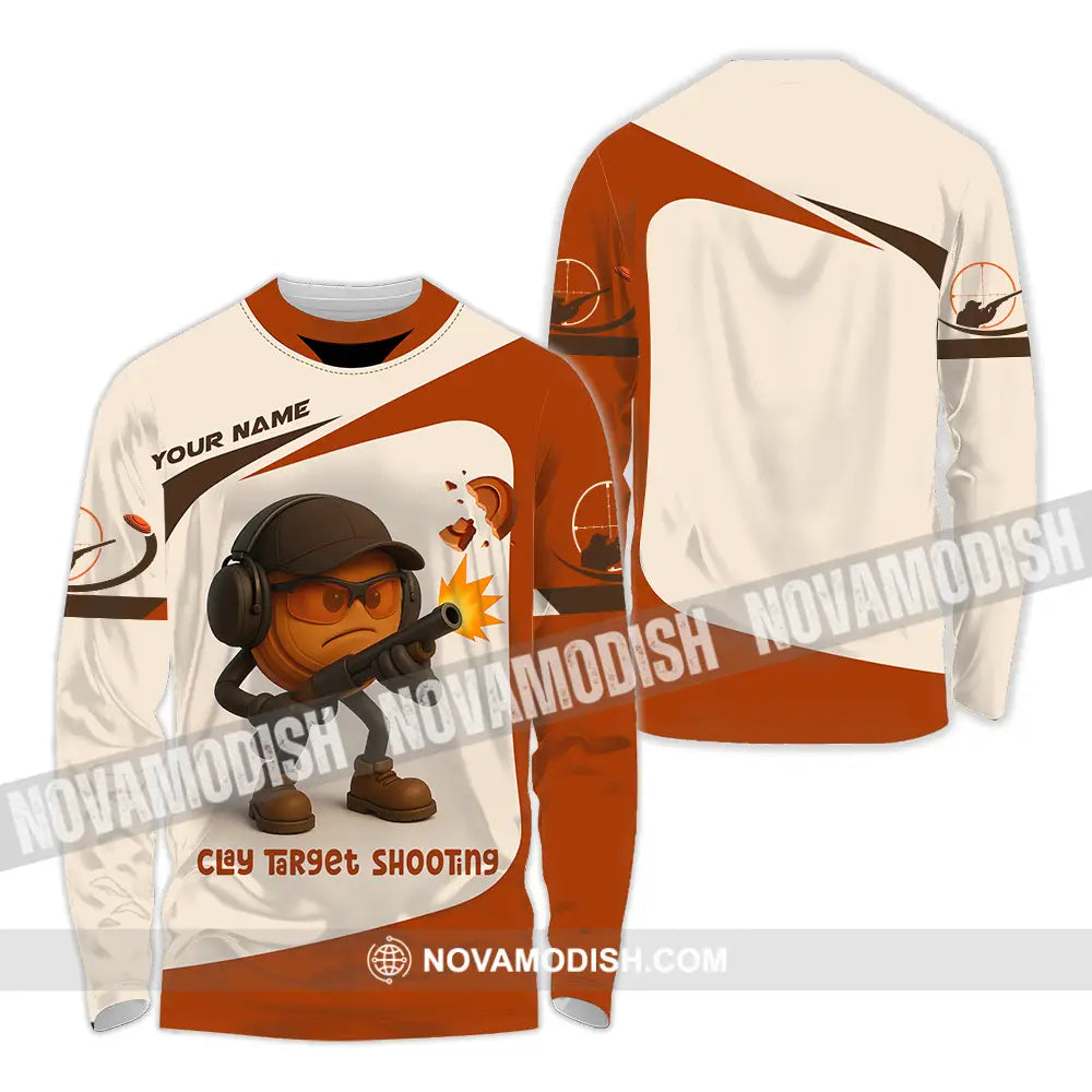 Unisex Shirt - Custom Clay Target Shooting Shirt Long Sleeve Shirt / S T-shirt