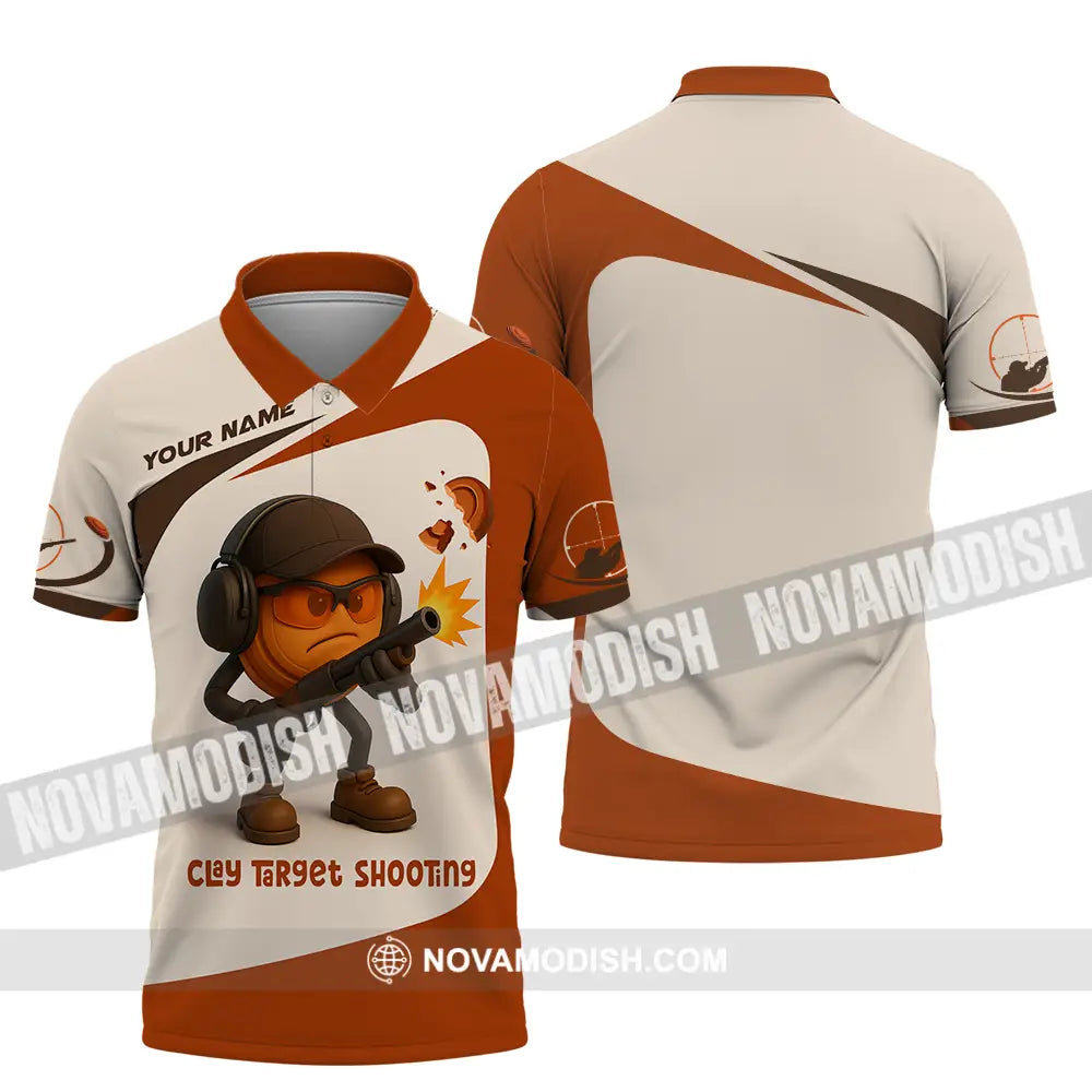Unisex Shirt - Custom Clay Target Shooting Shirt Polo Shirt / S T-shirt