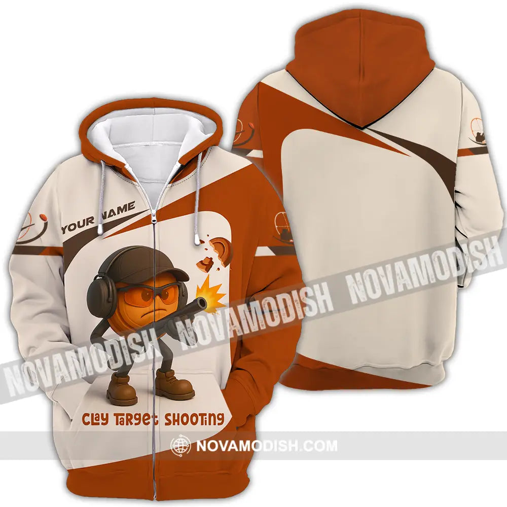 Unisex Shirt - Custom Clay Target Shooting Shirt Zipper Hoodie / S T-shirt