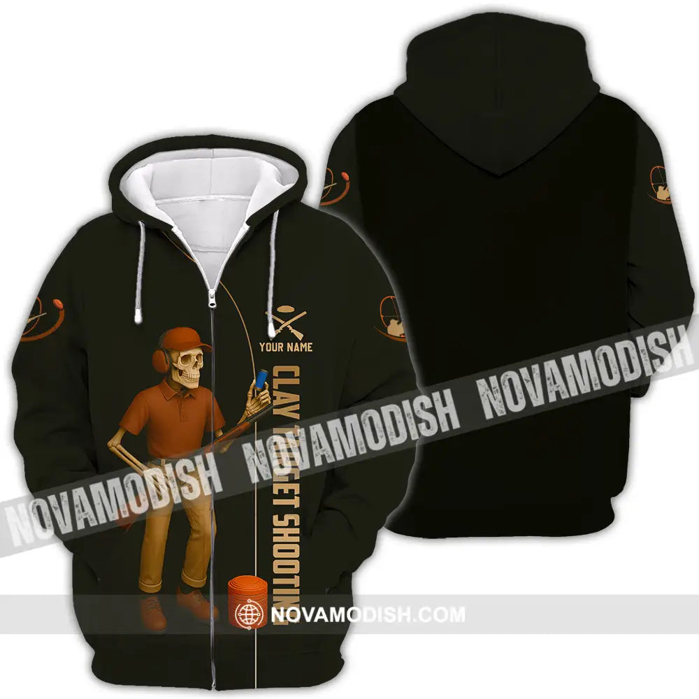 Unisex Shirt - Custom Clay Target Shooting Shirt Zipper Hoodie / S T-shirt