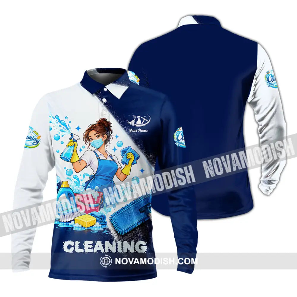 Unisex Shirt - Custom Cleaning Shirt - Long Sleeve Polo / S - T-shirt