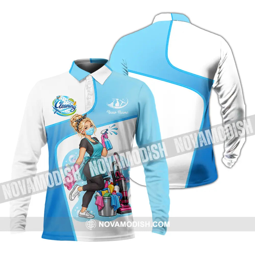 Unisex Shirt - Custom Cleaning Shirt - Long Sleeve Polo / S - T-shirt