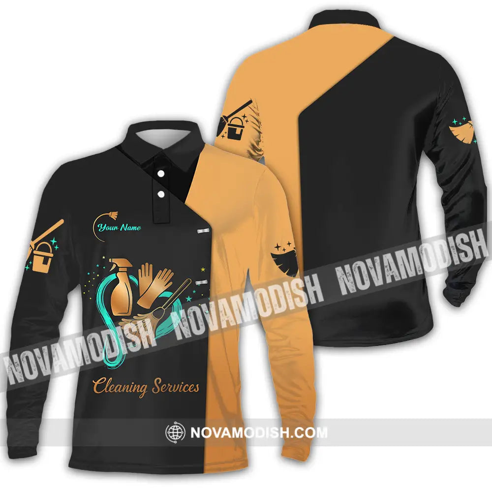 Unisex Shirt - Custom Cleaning Service Shirt Long Sleeve Polo / S T-shirt