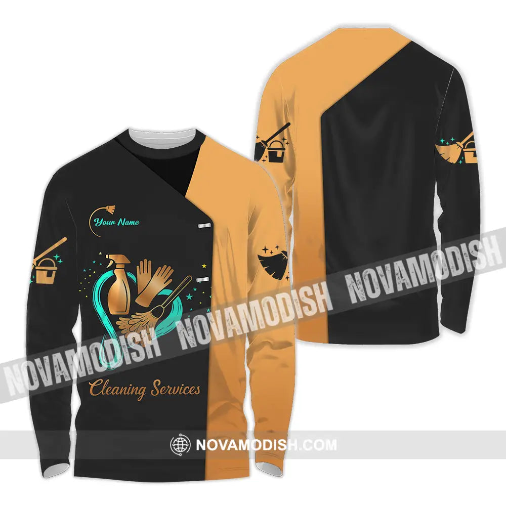 Unisex Shirt - Custom Cleaning Service Shirt Long Sleeve Shirt / S T-shirt