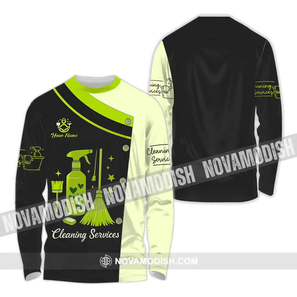 Unisex Shirt - Custom Cleaning Service Shirt Long Sleeve Shirt / S T-shirt