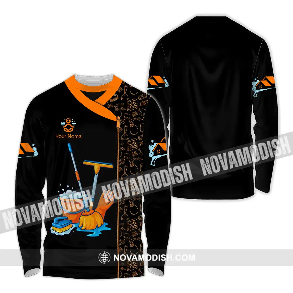 Unisex Shirt - Custom Cleaning Service Shirt Long Sleeve Shirt / S T-shirt