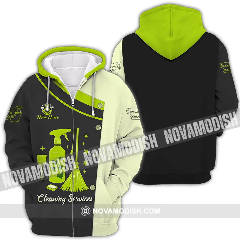 Unisex Shirt - Custom Cleaning Service Shirt Zipper Hoodie / S T-shirt
