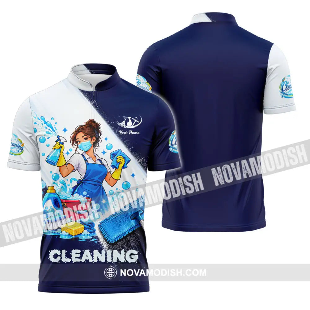Unisex Shirt - Custom Cleaning Shirt - Zipper Polo Shirt / S - T-shirt