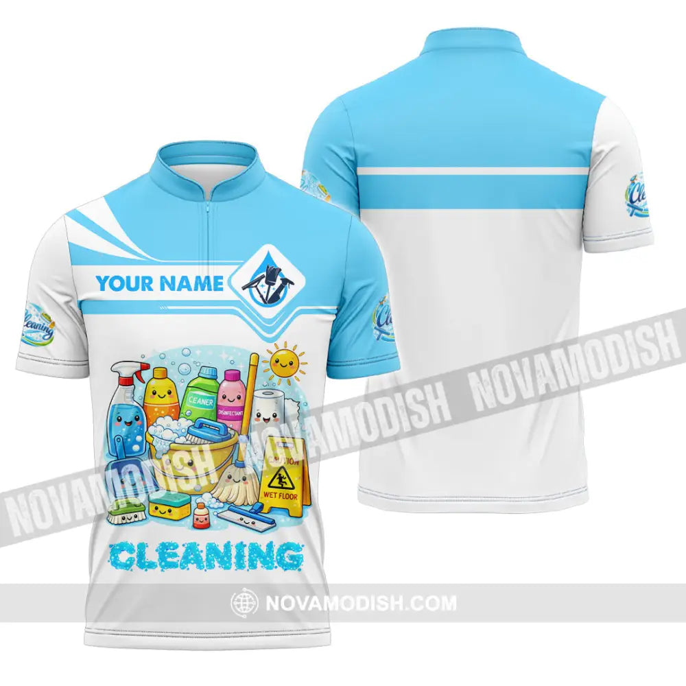 Unisex Shirt - Custom Cleaning Shirt - Zipper Polo Shirt / S - T-shirt