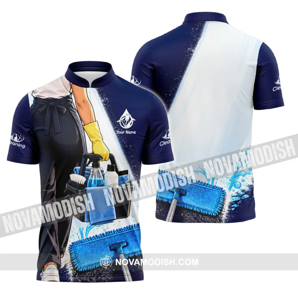 Unisex Shirt - Custom Cleaning Shirt - Zipper Polo Shirt / S - T-shirt