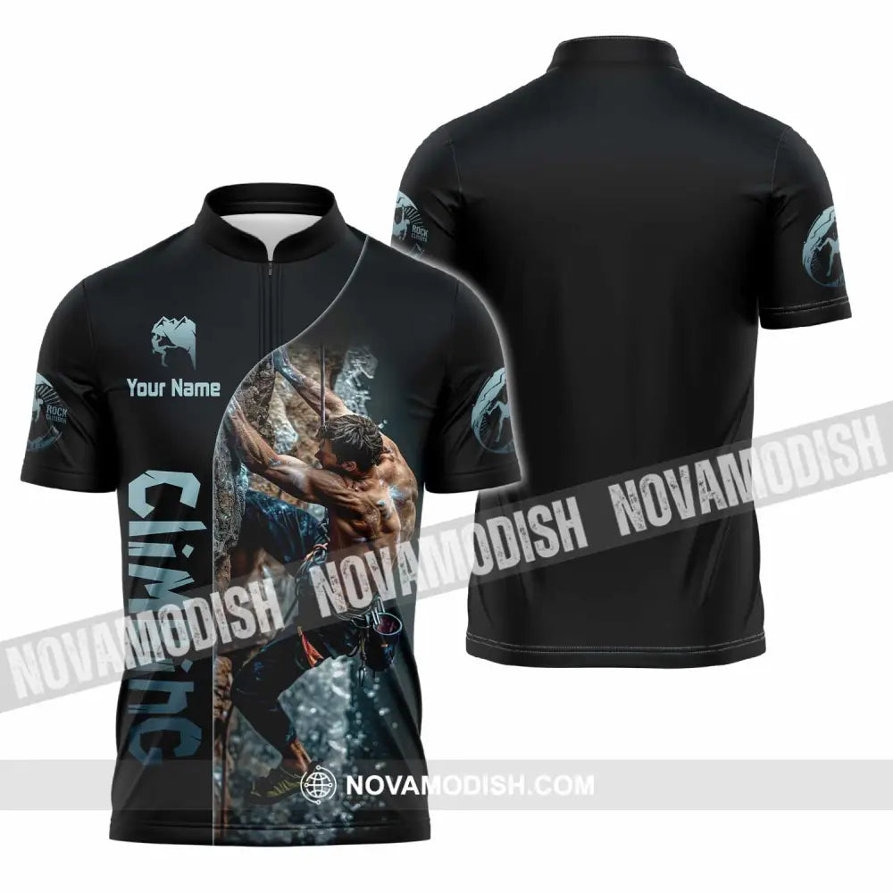 Unisex Shirt - Custom Climbing Shirt - Zipper Polo Shirt / S - T-shirt