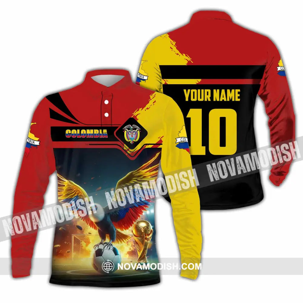 Unisex Shirt - Custom Colombia 3D Shirt Long Sleeve Polo / S T-shirt