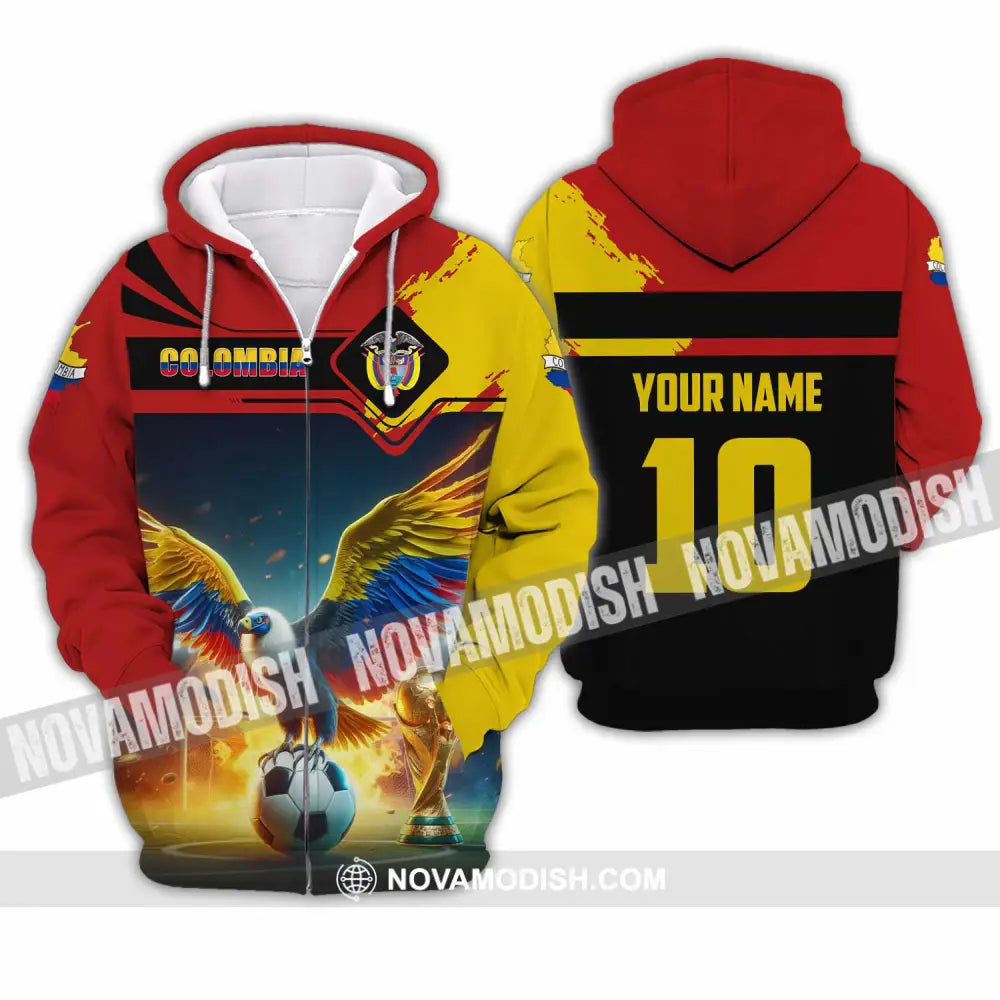 Unisex Shirt - Custom Colombia 3D Shirt Zipper Hoodie / S T-shirt