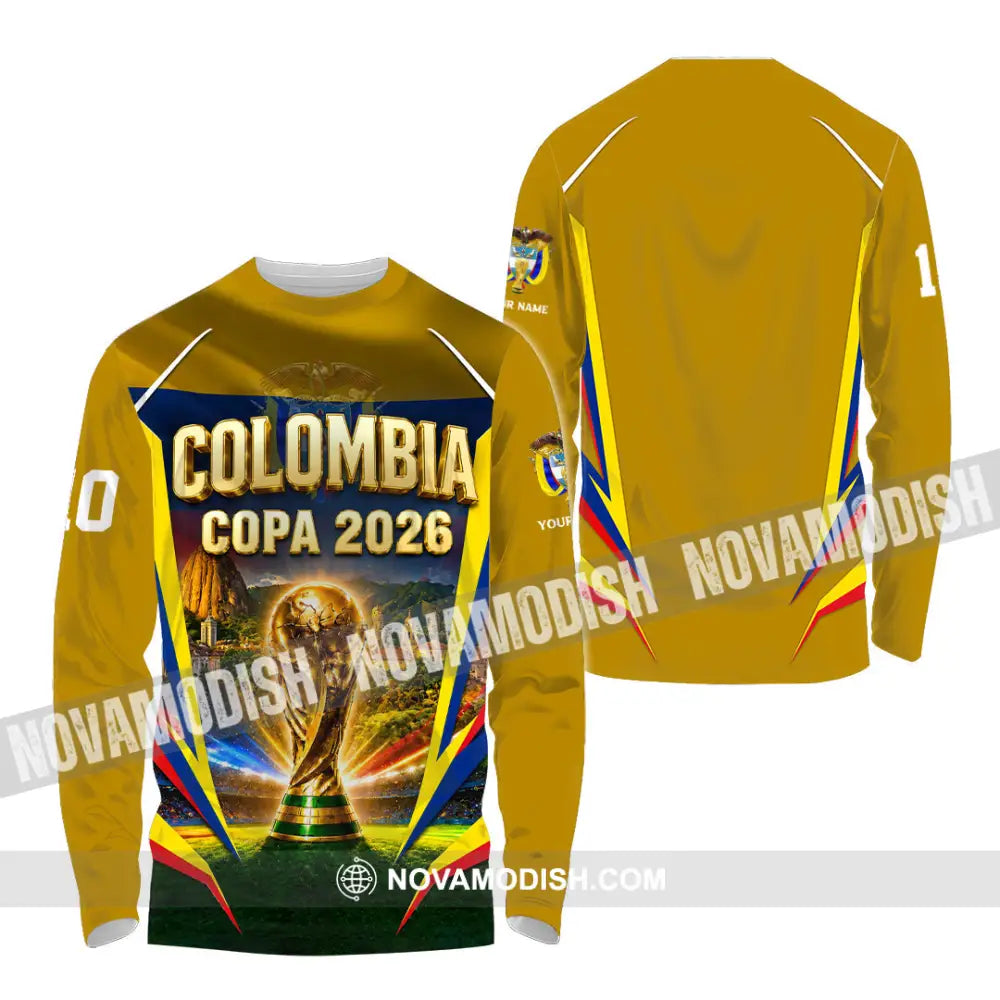 Unisex Shirt - Custom Colombia Copa 2026 Shirt - Long Sleeve Shirt / S - T-shirt