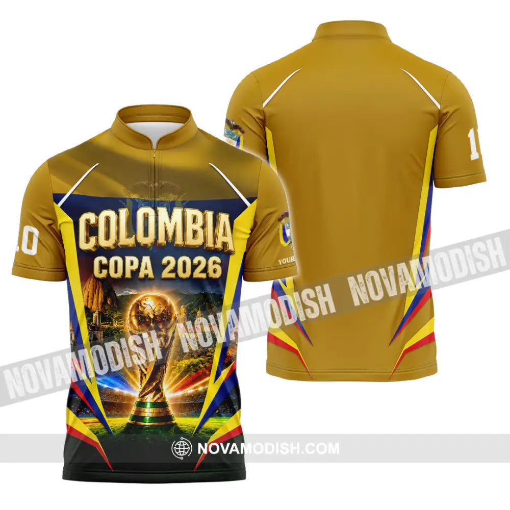 Unisex Shirt - Custom Colombia Copa 2026 Shirt - Zipper Polo Shirt / S - T-shirt