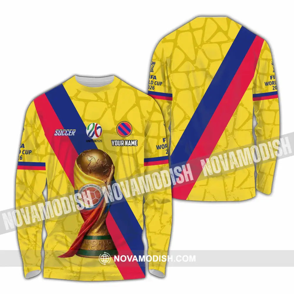 Unisex Shirt - Custom Colombia Fifa World Cup 2026 3D Shirt Long Sleeve Shirt / S T-shirt