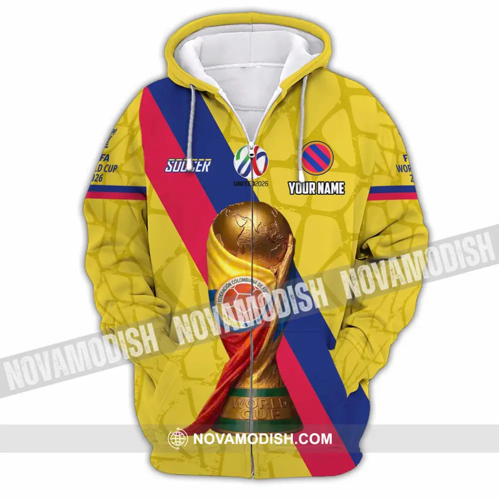 Unisex Shirt - Custom Colombia Fifa World Cup 2026 3D Shirt Zipper Hoodie / S T-shirt