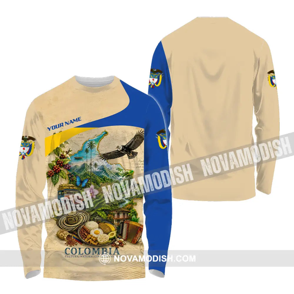 Unisex Shirt - Custom Colombia Shirt - Long Sleeve Shirt / S - T-shirt