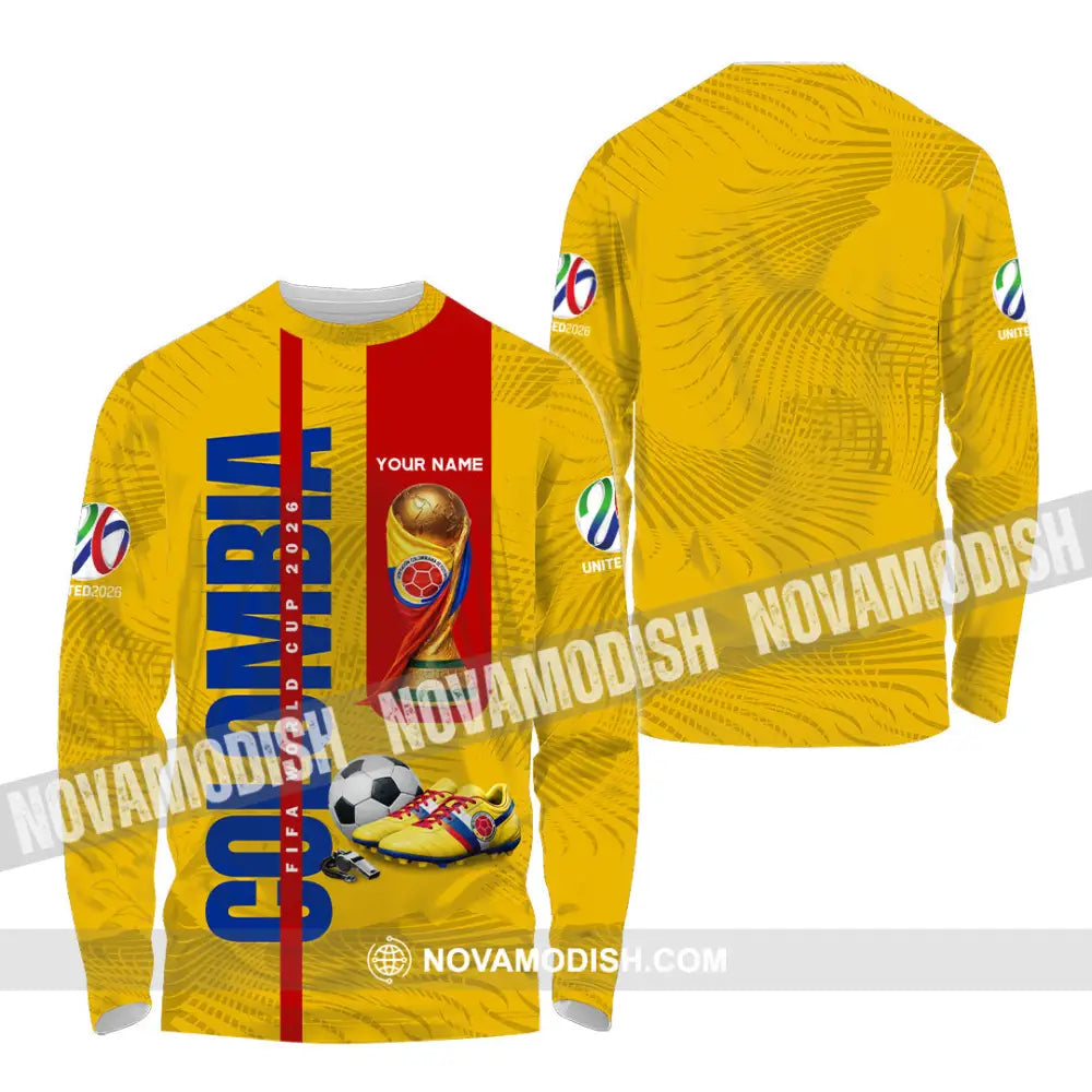 Unisex Shirt - Custom Colombia World Cup 2026 3D Shirt Long Sleeve Shirt / S T-shirt