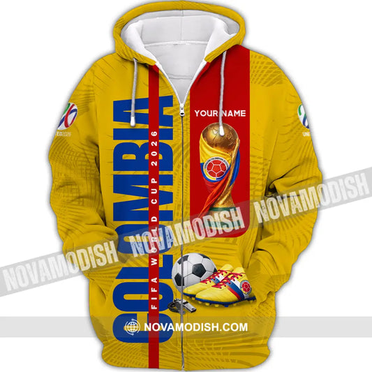 Unisex Shirt - Custom Colombia World Cup 2026 3D Shirt Zipper Hoodie / S T-shirt