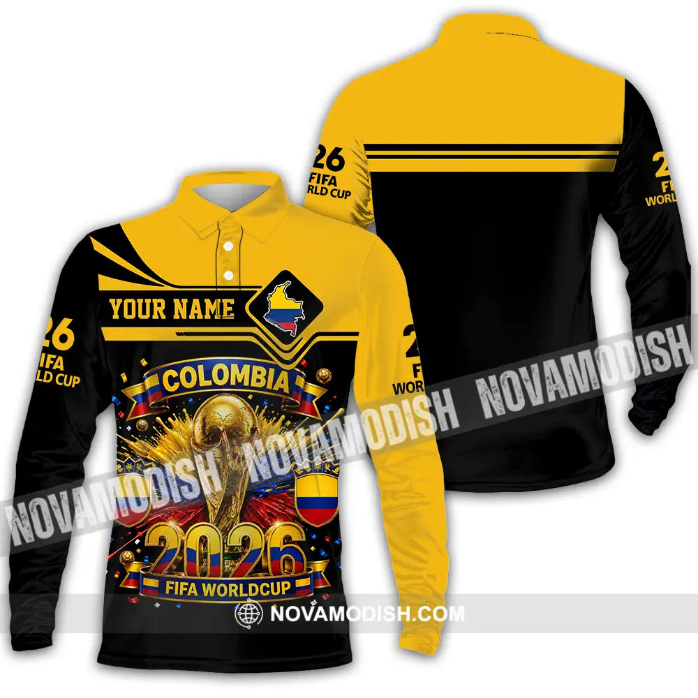 Unisex Shirt - Custom Colombia World Cup 2026 Shirt - Long Sleeve Polo / S - T-shirt