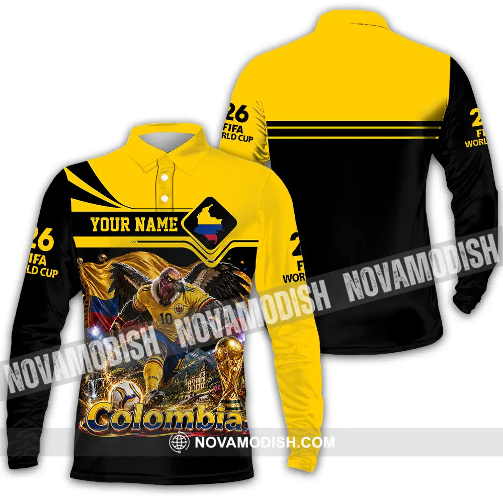 Unisex Shirt - Custom Colombia World Cup 2026 Shirt - Long Sleeve Polo / S - T-shirt