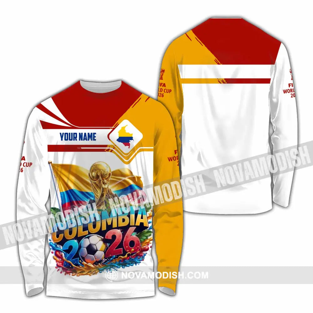 Unisex Shirt - Custom Colombia World Cup 2026 Shirt - Long Sleeve Shirt / S - T-shirt