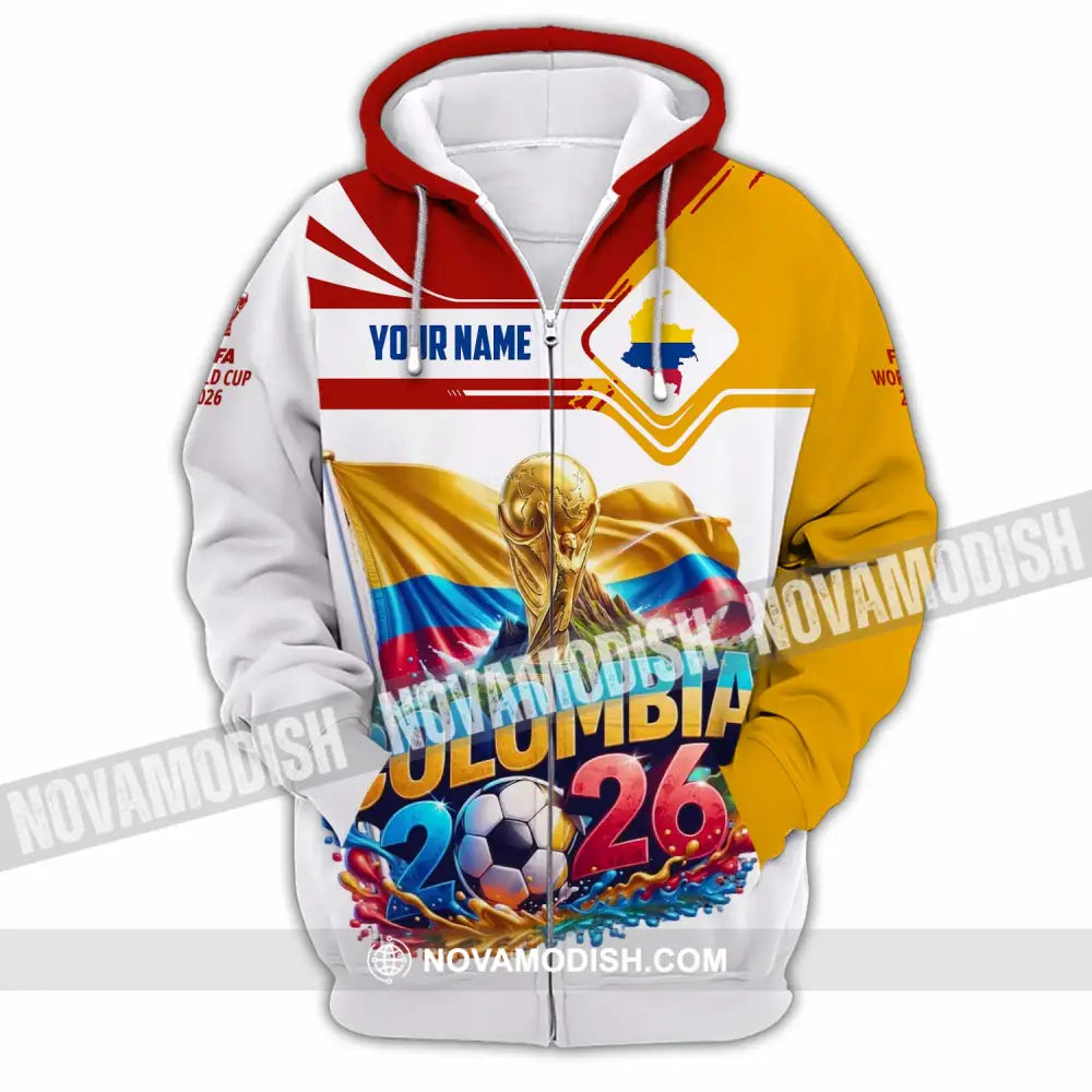 Unisex Shirt - Custom Colombia World Cup 2026 Shirt - Zipper Hoodie / S - T-shirt