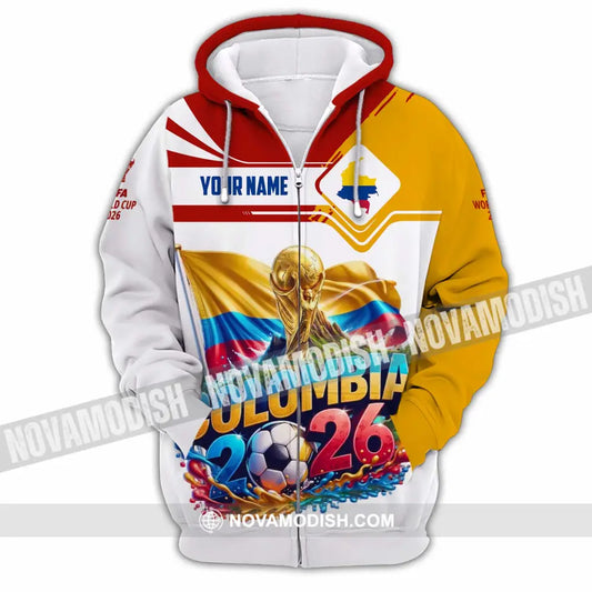 Unisex Shirt - Custom Colombia World Cup 2026 Shirt - Zipper Hoodie / S - T-shirt