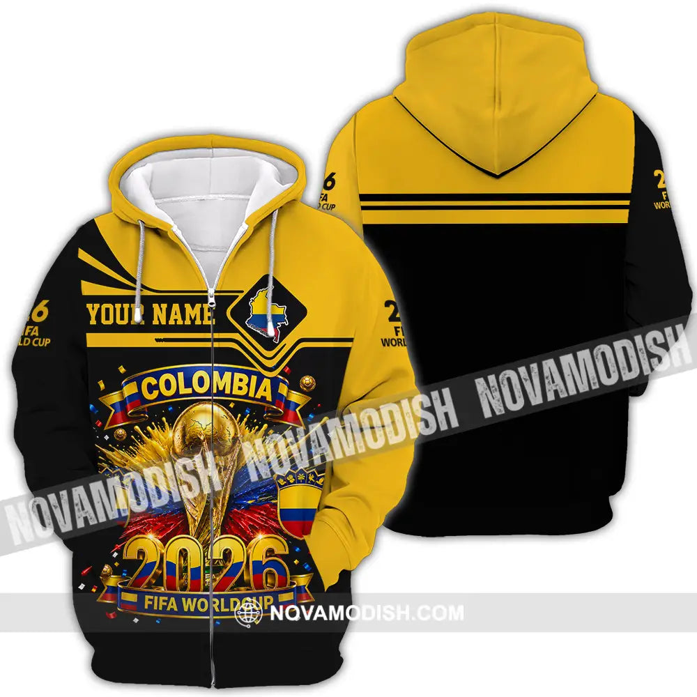 Unisex Shirt - Custom Colombia World Cup 2026 Shirt - Zipper Hoodie / S - T-shirt