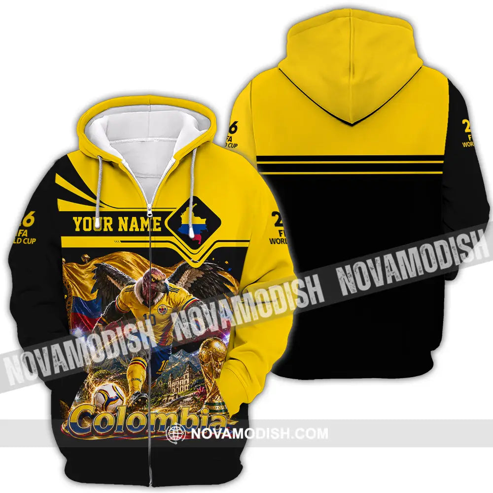 Unisex Shirt - Custom Colombia World Cup 2026 Shirt - Zipper Hoodie / S - T-shirt