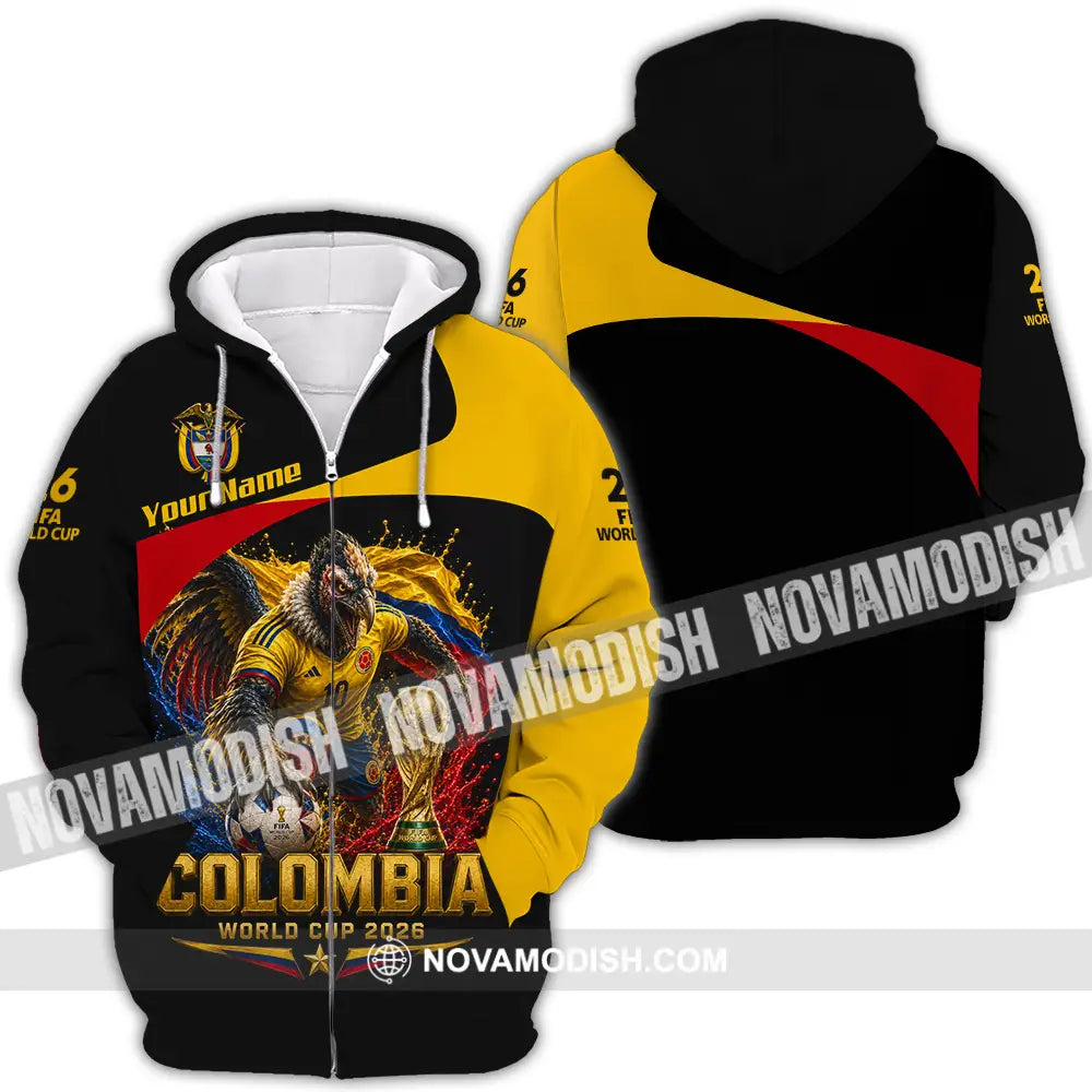 Unisex Shirt - Custom Colombia World Cup 2026 Shirt - Zipper Hoodie / S - T-shirt