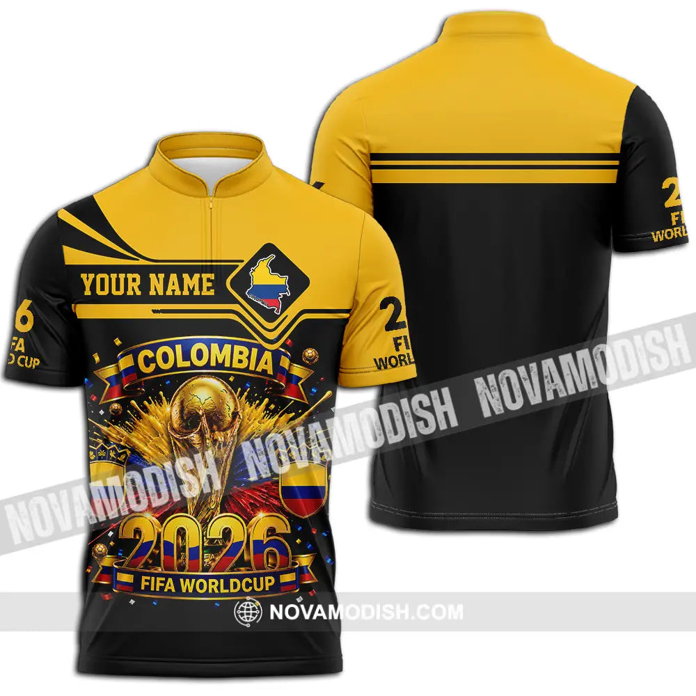 Unisex Shirt - Custom Colombia World Cup 2026 Shirt - Zipper Polo Shirt / S - T-shirt