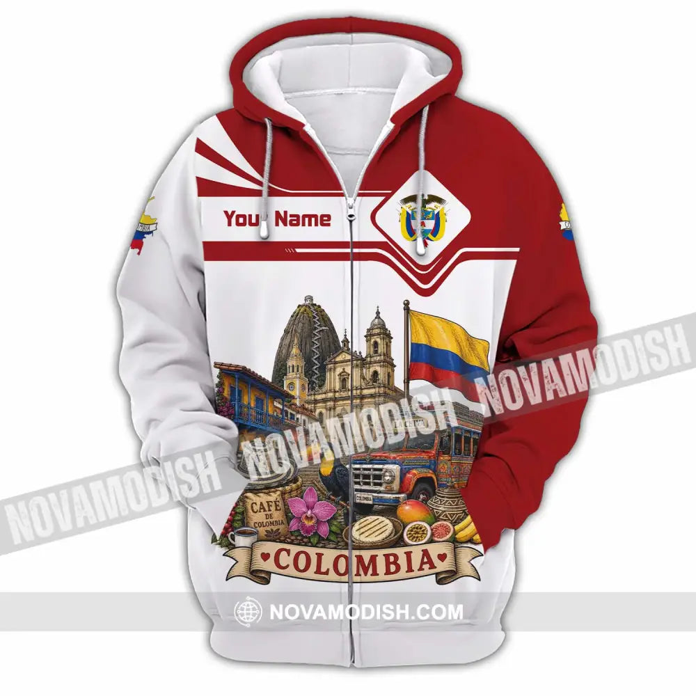 Unisex Shirt - Custom Colombia Shirt - Zipper Hoodie / S - T-shirt