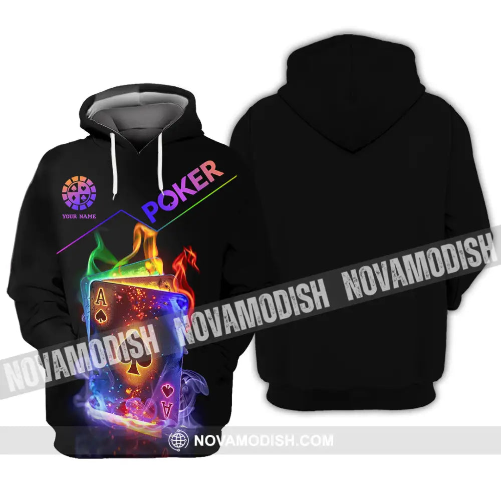 Unisex Shirt - Custom Colorful Poker Ace Card Shirt Hoodie / S T-shirt