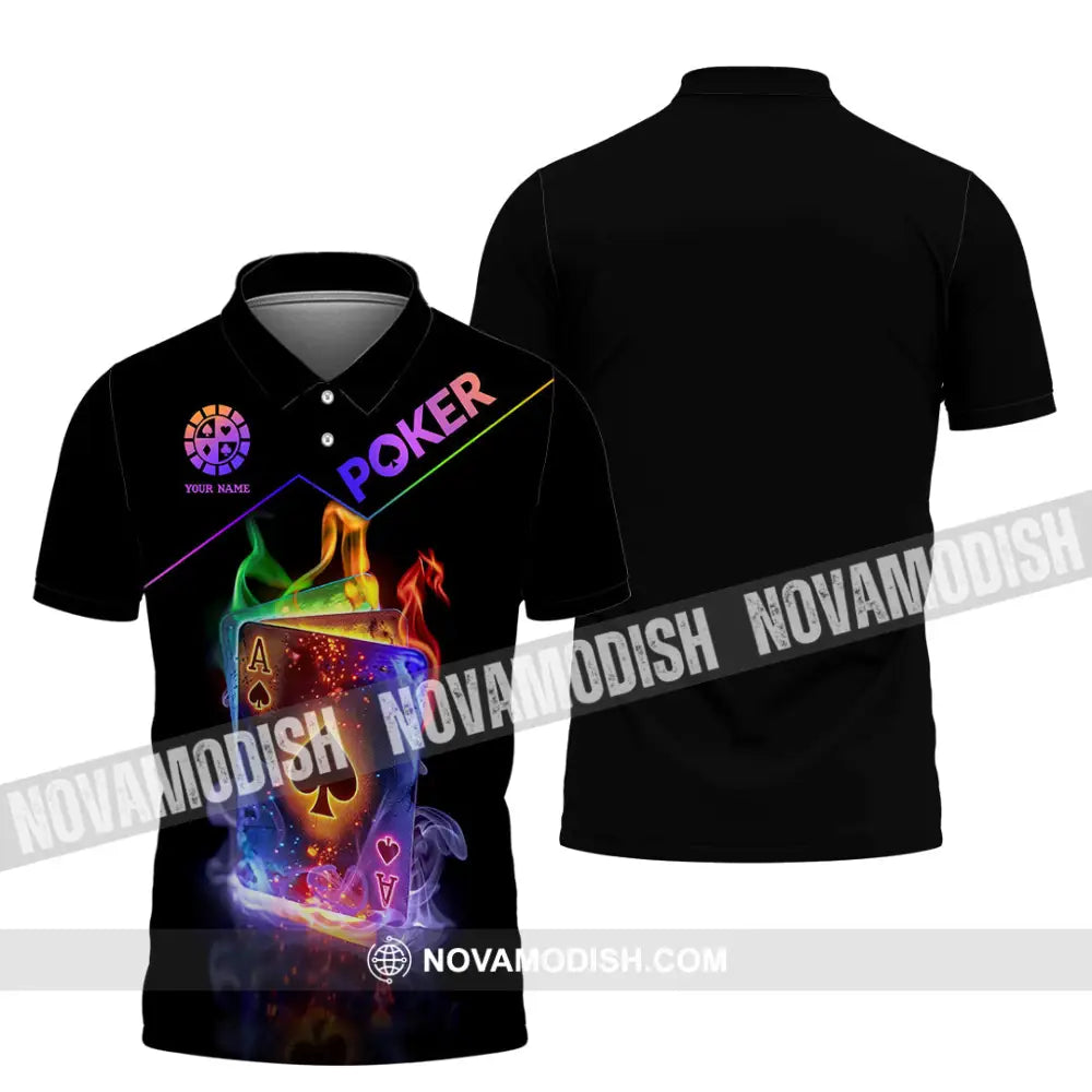Unisex Shirt - Custom Colorful Poker Ace Card Shirt Polo Shirt / S T-shirt
